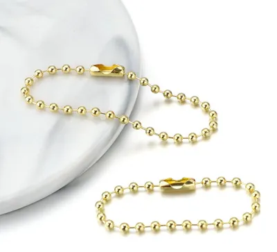 Kugelketten 100 Stk. 2,4 mm, 12 cm, gold, für DIY-Schmuck