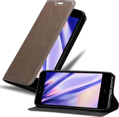 Produktbild von Cadorabo Hülle für BQ Aquaris U PLUS Schutz Hülle in Braun Handyhülle Etui Case Cover Magnetverschluss