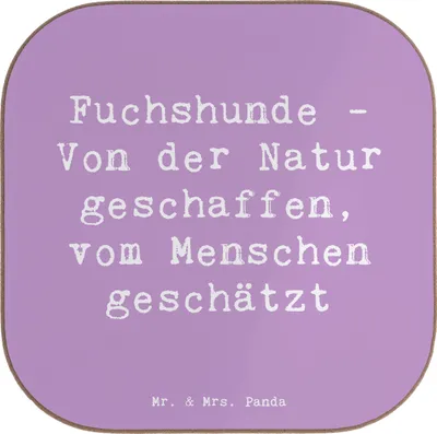 Produktbild von Mr. & Mrs. Panda Tassenuntersetzer Spruch Fuchshunde Liebe - Lavendeltraum - Geschenk, gläseruntersetzer, Intelligenz, bieruntersetzer, Holzuntersetzer, Energie, Foxhound