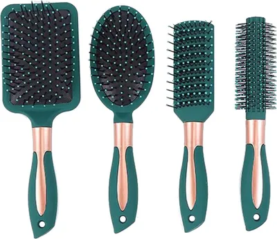 Image de Poils coussin d'air antistatique de démêlage pour cheveux longs, massage doux, ovale, 4 pièces
