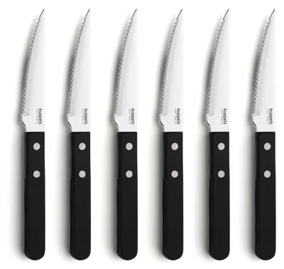 Imagen del producto de Kuppels, juego de 6 cuchillos para carne, modelo FILET, color negro