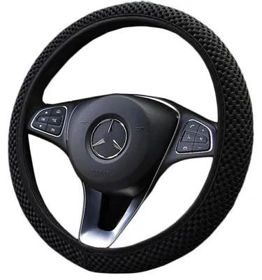 Produktbild von Lenkradhülle Universal Anti Rutsch Massage Fell Winter Warm 37-39 cm Schwarz