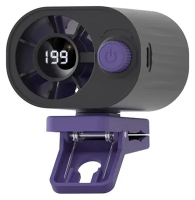Image de INF Ventilateur clip portable à la taille - 199 vitesses, affichage numérique, USB rechargeable, 360° réglable, clip solide Le noir