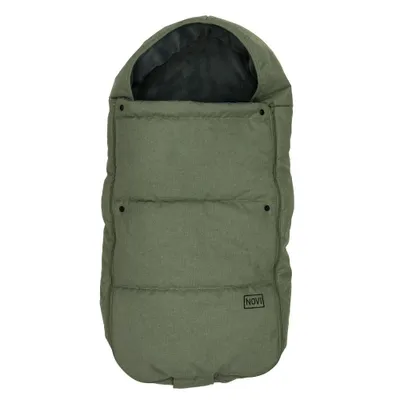 Productafbeelding van Novi Uni Cozy voetenzak – warme wintervoetenzak met fleece, capuchon en rits, kleur: groen gemêleerd