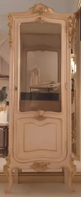 Produktbild von Möbel Massive Holz Vitrinen Glas Schrank Echtholz Anrichte Vitrine Wohnzimmer