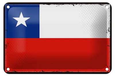 Produktbild von Blechschild Flagge Chiles 18x12cm Retro Flag of Chile