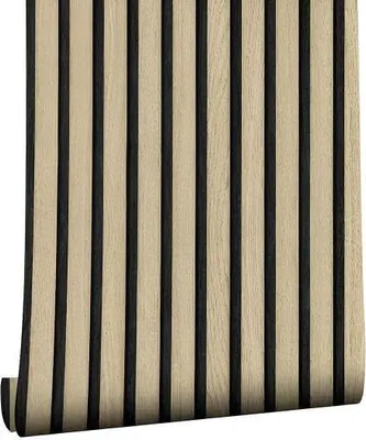 Produktbild von PVC selbstklebende Wandaufkleber, Möbelaufkleber mit natürlicher Holzoptik 300x45 cm - LINEWALL