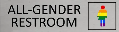 Produktbild von CombiCraft Aluminium Türschild All-Gender Restroom 165x45mm mit 3M-Tape zur Befestigung, einfache Kennzeichnung von Räumen und Bereichen