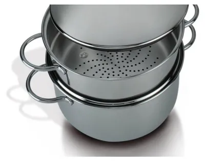 Immagine prodotto di Barazzoni Vaporset Inox Set Cottura a Vapore 3 Pezzi Acciaio Inox 18/10 Diametro 24 cm 4,5 L Induzione