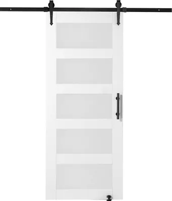 Obrázek produktu pro Sada pro posuvné dveře a kování 30" x 84" Sada pro posuvné dveře ze dřeva a skla