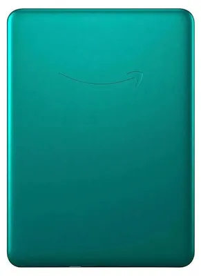 The back of a teal Kindle Paperwhite.