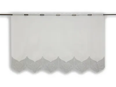 Produktbild von Scheibengardine Hirsch Herz Landhaus BxH 160x60cm wollweiß / taupe