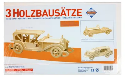 Produktbild von Pebaro Holzbaukasten Oldtimer Modellbau Spielzeug klassisch