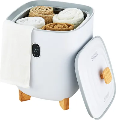 Zdjęcie produktu dla SucceBuy podgrzewacz do ręczników, 25 l, duży podgrzewacz do ręczników, ekran LED, ogrzewanie podłogowe, regulowany timer, automatyczne wyłączanie, do ręczników, szlafroków, koców, piżam, biały
