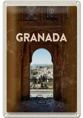 Produktbild von Blechschild Reise 20x30cm Retro Granada Spain Architektur