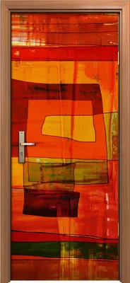 Produktbild von Türposter 80x200 cm Türaufkleber Türtapete Türfolie Klebefolie Handbemalter  Abstrakt