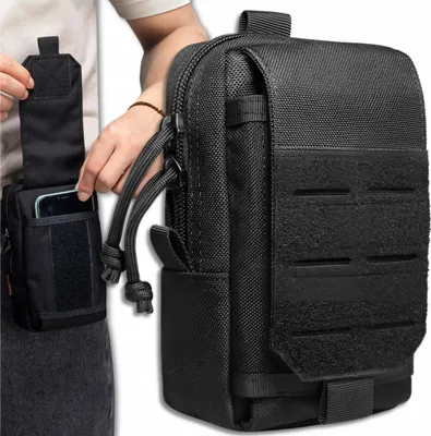 Immagine prodotto di EDIBAZZAR | Cintura Molle Militare SURVIVAL Marsupio Tattico Nero