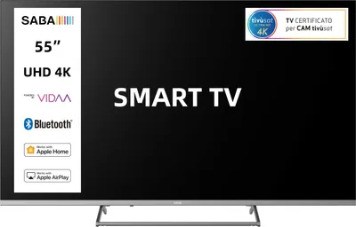 Image de SABA SA55KM10VDA, 139,7 cm (55"), 3840 x 2160 px, LED, Smart TV, Wi-Fi, Noir
