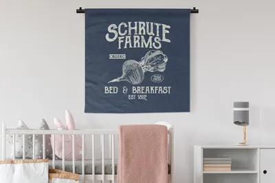 Produktbild von MuchoWow® Wandteppich Wandbehang Rübe - Retro - Buchstaben 90x90 cm Tapisserie Dekoration Wandtuch - Wandaufhänger