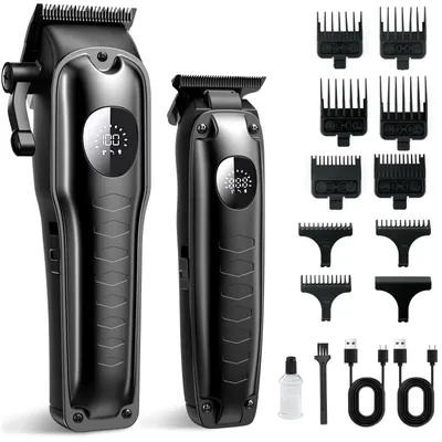 Produktbild von Haarschneider Haarschneidemaschine Profi, Bartschneider, Haarschneider 2 in 1 Set IPX7 Ganzkörper wasserdicht, Schnellladung & Lange Akkulaufzeit
