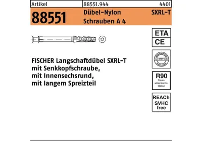 Produktbild von Fischer 522716, Schrauben- & Dübelsatz, Autoklaven-Porenbeton, Mauerziegel, Beton, Gipsblock, Mauerwerk, Kunststoff, Edelstahl, Torx, TX40