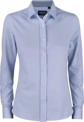 Produktbild von Harvest Damen Jersey-Hemd Burlingham Oxford-Optik mit verstellbaren Ärmelbündchen