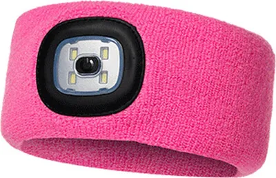 Produktbild von Sport-Stirnband mit LED-Licht, USB-aufladbar, Uni-Geschenk für Männer und Frauen,pink