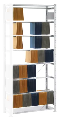 Produktbild von Pendelhefteranbauregal Zippel - 2300x750x350 mm, 7 Pendelstangen