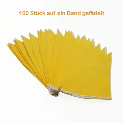 Produktbild von 100 Spitztüten Gelb | Füllmenge je 125g | Papiertüten mit Schnur zum Aufhängen & Abreißen | Süßigkeitentüten für Candy Bar, Geburtstag, Hochzeit