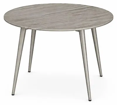 Produktbild von Runder Esstisch in Grau Moderner Design Stabiler Tisch Holzplatte