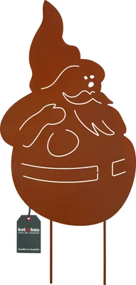 Zdjęcie produktu dla KOTARBAU® Dekoracja ogrodowa figury rdzy 60cm Swiety Mikolaj Dekoracja swiateczna ogród Ecorost wtyczka ogrodowa Swiateczne figury ogrodowe i posagi ogrodowe wtyczka rdzy dekoracja ogrodowa na zewnatrz stal nierdzewna