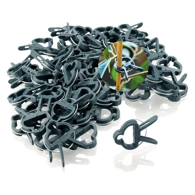 Produktbild von com-four® 120x Pflanzenklemmen klein - Rankhilfen zur Sicherung von Pflanzen - Pflanzenklammern für Planen - Rankkäfige für Tomaten - Rosenklammern - grüne Pflanzenclips