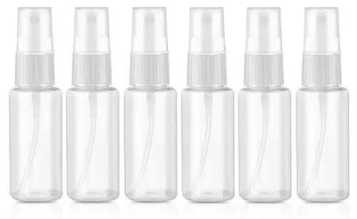 Zdjęcie produktu dla Butelki z rozpylaczem 30 ml zestaw 6 sztuk plastikowe przezroczyste