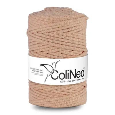 Produktbild von Baumwollkordel Geflochtene Baumwollschnur Baumwollkernschnur Für Makramee Makramee-Seil Bastelkordel 5mm 100m lachsfarbe DIY ColiNea