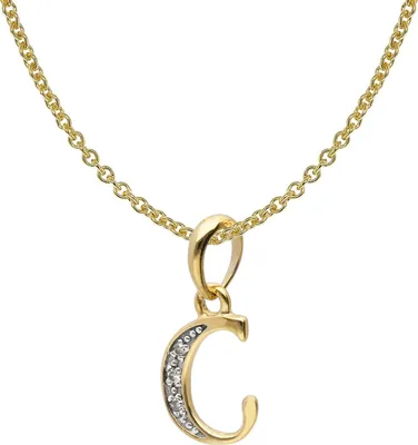 trendor 41520-C Buchstaben-Anhänger C Gold 333/8K mit vergoldeter Silberkette 1