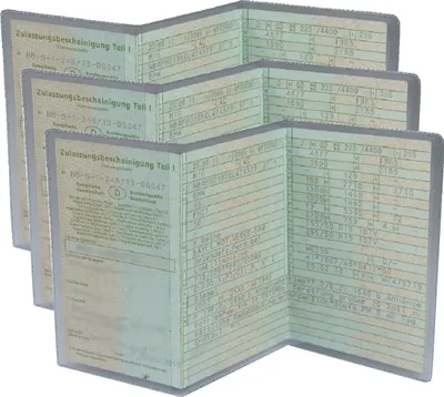 Produktbild von 3 Stück KFZ Fahrzeugschein Schein Hülle Schutzhülle transparent 3 teilig