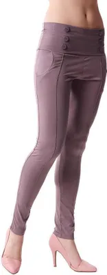 Produktbild von Damen Leggings Hose Reiterhose Optik; Cappuccino/XS/S 34/36