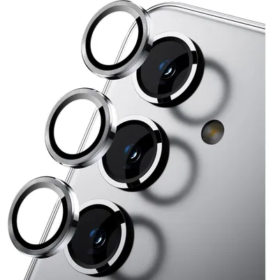 Produktbild von Kameraschutz für Samsung Galaxy S24 5G, 9H Härte, kratzfest, blasenfrei, HD gehärtetes Metallglas, Silber