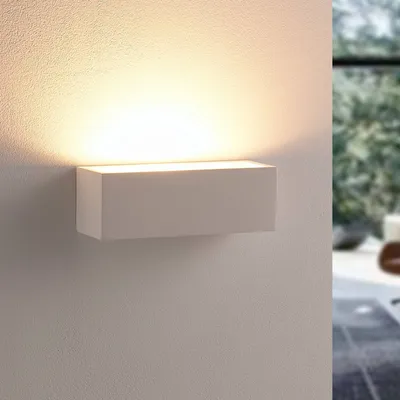 Produktbild von Lindby - Landhaus I Vintage I Rustikal Ländliche rechteckige Wandleuchte Gips inkl. 2 x G9 - Santino I Wohnzimmer I Schlafzimmer - Rechteckig - LED geeignet G9
