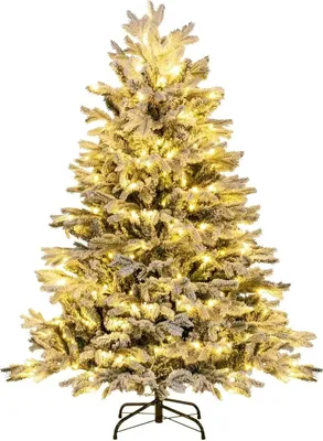 Immagine prodotto di Albero di Natale artificiale Abete - Illuminazione a LED - 136 cm - 200 LED bianco caldo - 688 punte dei rami - Verde
