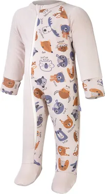 Produktbild von Baby Overall langer Ärmel DRUCK Outlast® - Latte/Latte Bunte Tiere, 92