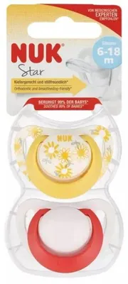 Obrázok produktu pre Nuk 10.176.287 STAR 6-18M Silikón-Schnuller, bez BPA