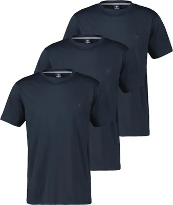 Produktbild von LERROS 3er Pack Basic T-Shirt Pima Baumwolle extra weich, Normale Passform, Atmungsaktiv mit Logo-Print