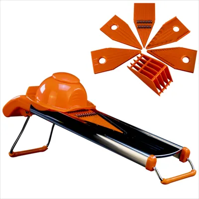 Produktbild von Reibe Multifunktionsreibe UNIFIX Edelstahl V - Hobel PROFI, orange, spülmaschinenfest