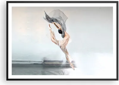 Produktbild von Gerahmtes Poster - Schwarzer Rahmen - Tanz Frau Ballerina - 100x70 cm - Wand Bild - Wanddeko - Wandbilder - Kunstposter - Wandposter - Bilderrahmen - Bilder - Kunstdruck - P2BAA100x70-5030
