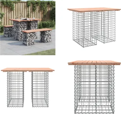 Produktbild von vidaXL Gartenbank aus Gabionen 100x70x72 cm Massivholz Douglasie - Gartenbank - Gartenbänke - Outdoor Bank - Außenbank