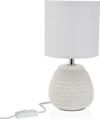 Produktbild von Tischlampe Siradi, Weiß, aus Keramik und Textil, Maße 13 x 26 x 13 cm