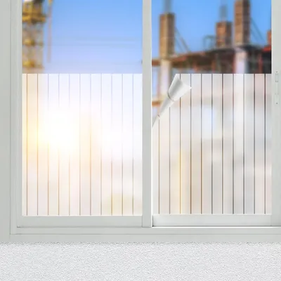 Produktbild von Milchglasfolie Streifen-Optik - Premium Sichtschutz-Folie statisch haftend für Fenster, Türen, Bad, Büro - 50 x 200 cm - Wiederverwendbar