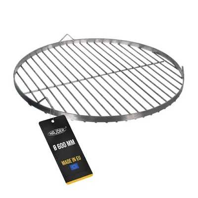 Produktbild von NAJDER Edelstahl Grillrost Rund Ø600 mm für Schwenkgrill mit Seilaufhängung, Rundgrillrost, Rostfrei, Grillgitter mit 3 Aufhängungsbohrungen für Rost - Solo