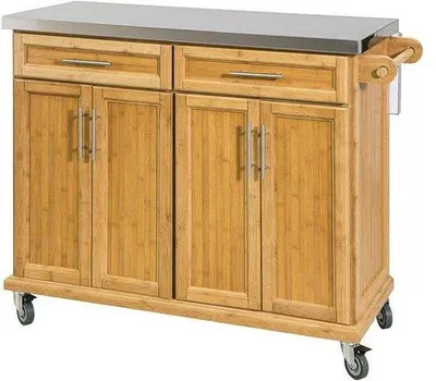 Immagine prodotto di Carrello da cucina - a due ripiani - 115x92x46-71 cm - bianco - metallo